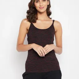 Clovia Maroon & Black Animal Print Camisole-picture-16