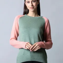 Club York Green Color-Block Sweater-image-91