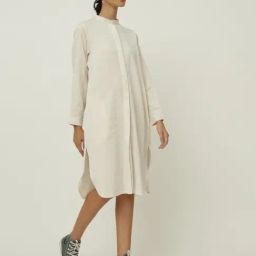 Saltpetre Elegant Linen Cream Long Shirt-image-33
