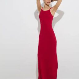 Superstar by Westside Red Ribbed-Textured Lounge Dress-image-5