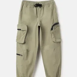 United Colors of Benetton Boys Green Poly Cotton Solid Joggers-image-39