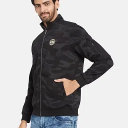 Octave Black Regular Fit Camouflage Sweatshirt image 3