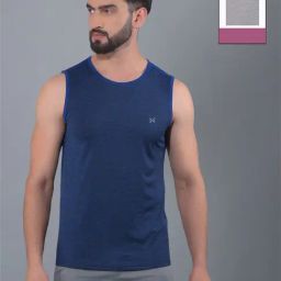 Force NXT Navy & Grey Regular Fit Gym Vest - Pack Of 2-image-89