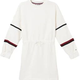 TOMMY HILFIGER White Greige Striped Oversized Fit Dress-picture-31
