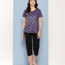 Aarika Pink Nylon Printed Short Sleeves Swimsuit-image-58