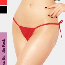 SweetFlirt Enterprises Women Pack of 3 Low-Rise Thongs Briefs-image-73