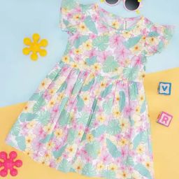 Pantaloons Baby Kids Multicolor Cotton Floral Print Dress-image-109