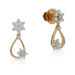 Malabar Gold and Diamonds 18k Rose Gold Diamond Dangler Earrings-image-68