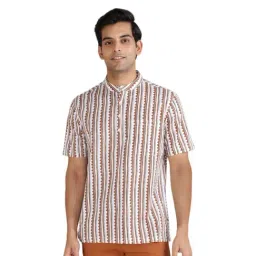 Fabindia White Relaxed Fit Printed Shirt-picture-46