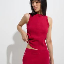 Superstar by Westside Red Ribbed Tank Top-image-44