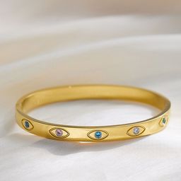 Designs & You Women Crystals Gold-Plated Bangle-Style Bracelet-51