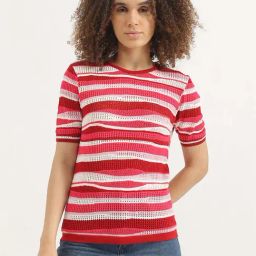 United Colors of Benetton Pink Striped Top-image-38