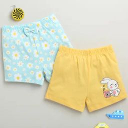 Bumzee Blue Cotton Floral Shorts - Pack of 2-picture-18