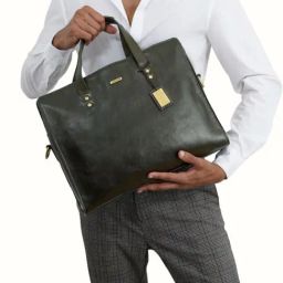Hidesign La Plata 03 Large Mens Laptop Bag - Olive-picture-31