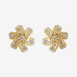 Kushal's Fashion Jewellery White Gold Polished Silver Earring for Women-picture-1