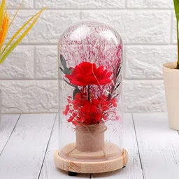 Archies Red Flowers LED Glass Figurine Showpiece-image-51