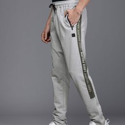 Louis Philippe ATHPLAY Men Grey & Green Printed Track Pants-image-65