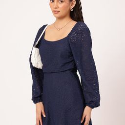 DressBerry Everyday Stylish Lacy-Love Fit & Flare Mini Dress-image-11