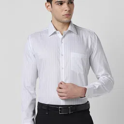 Van Heusen Striped Spread Collar Slim Fit Formal Shirt-image-70