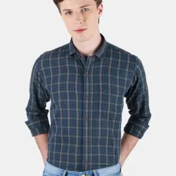 Duke Grey Cotton Slim Fit Checks Shirt-picture-46