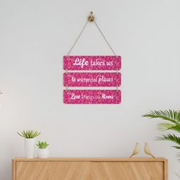 Myntra Elegant Homes Pink Printed Wooden 3 Layered Wall Hangings-image-15