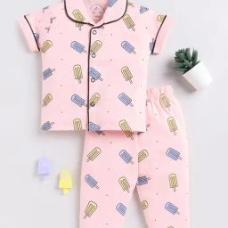 Clt.s Kids Light Pink Printed Shirt with Pants-image-27