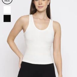 La Intimo Cream, Cream, Black Inner Prankster Camisole (Pack of 3)-picture-22