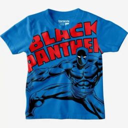 Bonkids Boys Graphic Printed Round Neck Cotton Black Panther T-Shirt-image-44