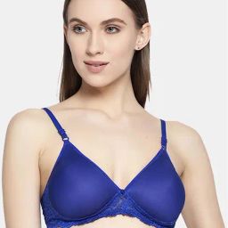 AROUSY Blue Cotton Lace Work T-Shirt Bra-picture-14