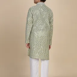 Pro-Ethic STYLE DEVELOPER Boys Embroidered Regular Sequinned Kurta with Pyjamas image 5