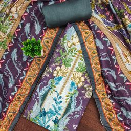 LeeliPeeri Designer Floral Printed Beads & Stones Muslin Unstitched Dress Material-picture-13