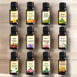 Brahmz 12-Pcs Transparent Deluxe Aroma Oils-10ml Each-20