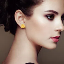 DIVASTRI Set Of 4 Gold-Plated Stone Studded Circular Studs Earrings-4