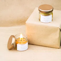 GRAZIO White & Transparent 6 pieces Jar Candle-6