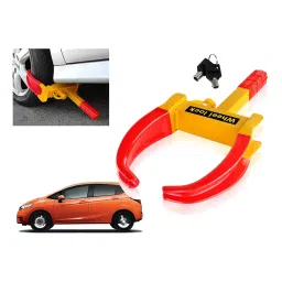 Auto Pearl Adjustable Anti Theft Yellow, Red Wheel Clamp Lock Compatible with Jazz 1.5 SV i DTEC-image-48