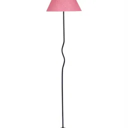 Devansh Pink & Black Frustum Floor Lamp With Shade image 3