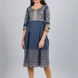 Aurelia Navy Printed Kurta-picture-8