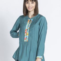 SHAYE Women Floral Printed Pleated Kurti-image-13