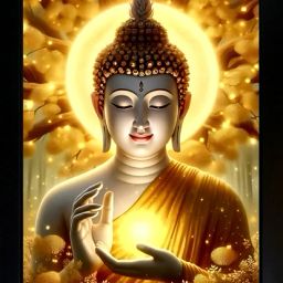 Buddha Photo Frame | Gautam Buddha Photo Frame Wall Painting Digital Reprint 13.5 inch x 10 inch Painting-10