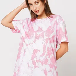 Wear Your Opinion Women Tie and Dye Printed Drop-Shoulder Sleeves T-shirt-picture-2