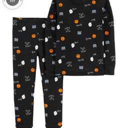 Carter's Cotton Knit Full Sleeves Night Suit Spooky Print - Black-image-95
