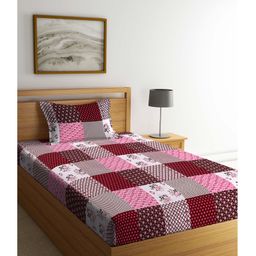 Arrabbi Single Bed Cotton Bedsheet and Pillow Cover - Multicolour-24