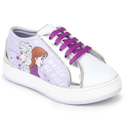 Toothless Disney Princess Featuring Frozen & Elsa Printed Lace Up Shoes - Purple & White-image-79