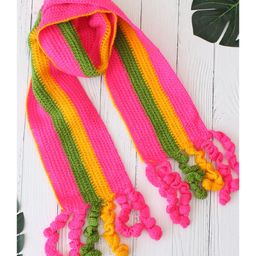 Woonie Crochet Frill Detailed Muffler - Multi Colour-image-18