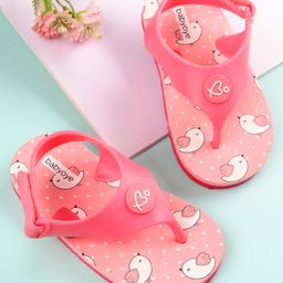 Babyoye Flip Flops Bird Print - Pink-image-86