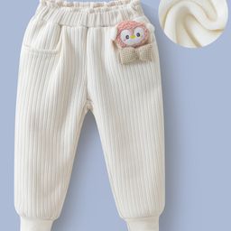 Kookie Kids Full Length Lounge Pant with Penguin & Bow Applique - White-image-99