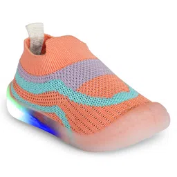 Chiu Mesh Detailed & Colour Blocked LED Shoes - Peach-picture-29
