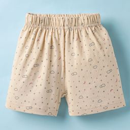 Ollypop Sinker Knit Above Knee Length Shorts With Star Print - Cream-image-77