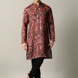 THE KURTA COMPANY Men Ethnic Motifs Printed Kurta-image-21