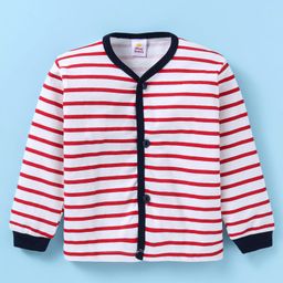 Mini Donuts Interlock Knit Full Sleeves Strips Vehicle Printed Front Open Vests Pack of 3 - Red & Light Yellow image 2
